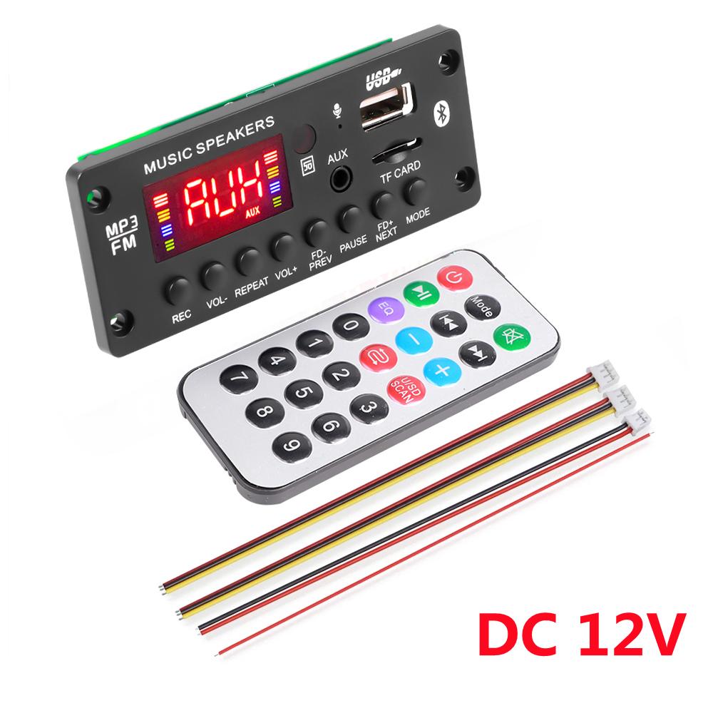 Car MP3 Decoder Board 2*25W 50W Bluetooth 5.0 Amplifier Music Audio Player FM Radio Module Support Folder Switching DC 7V-15V