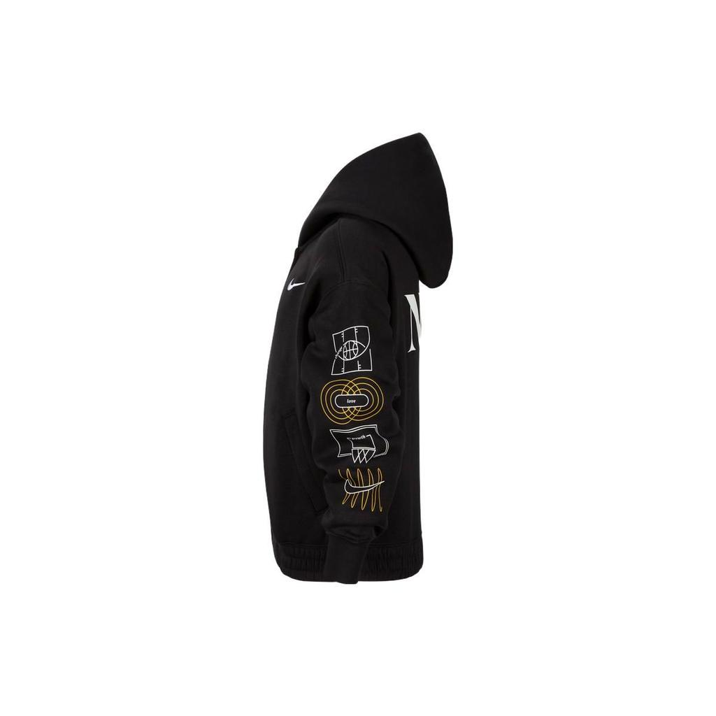 Nike Sportswear Hooded Jacket Black White Big Kids' (GS) Full Zip FV8447-010
