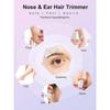 2 In 1 Nose & Ear Hair Trimmer for Women, 2025 Rechargeable Dual-Edge Blade Electric Clipper, Facial & Eyebrow Hair Removal Tool, Powerful Motor, Pain