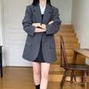 Dmeur Women Long Jacket Loose Fit Spring Suit Blazer