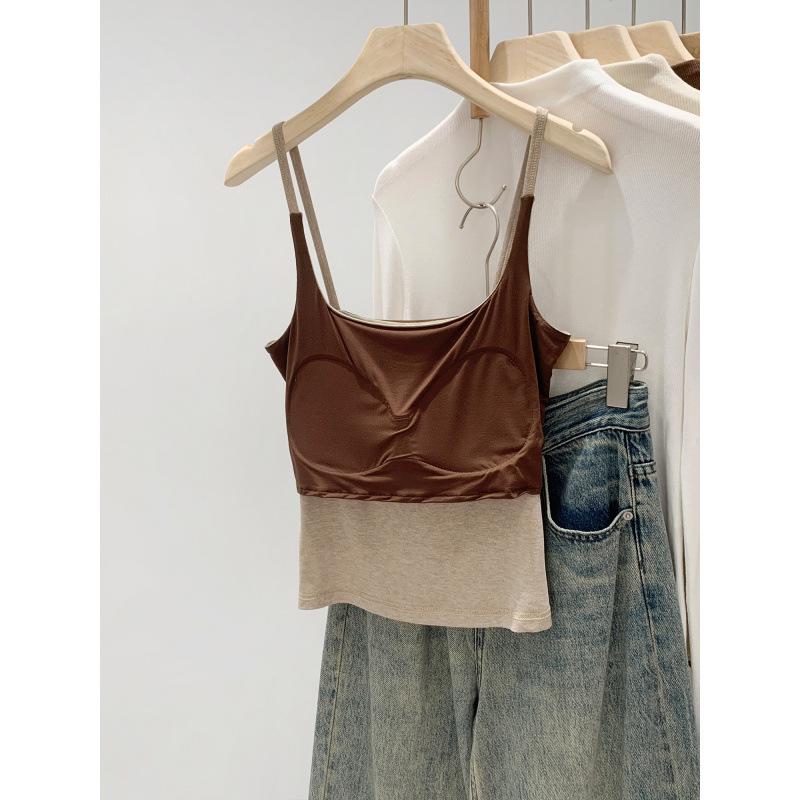 2026 European-Style Backless Camisole Tank with Built-In Bra - Perfect Summer Base Layer for a Niche Look