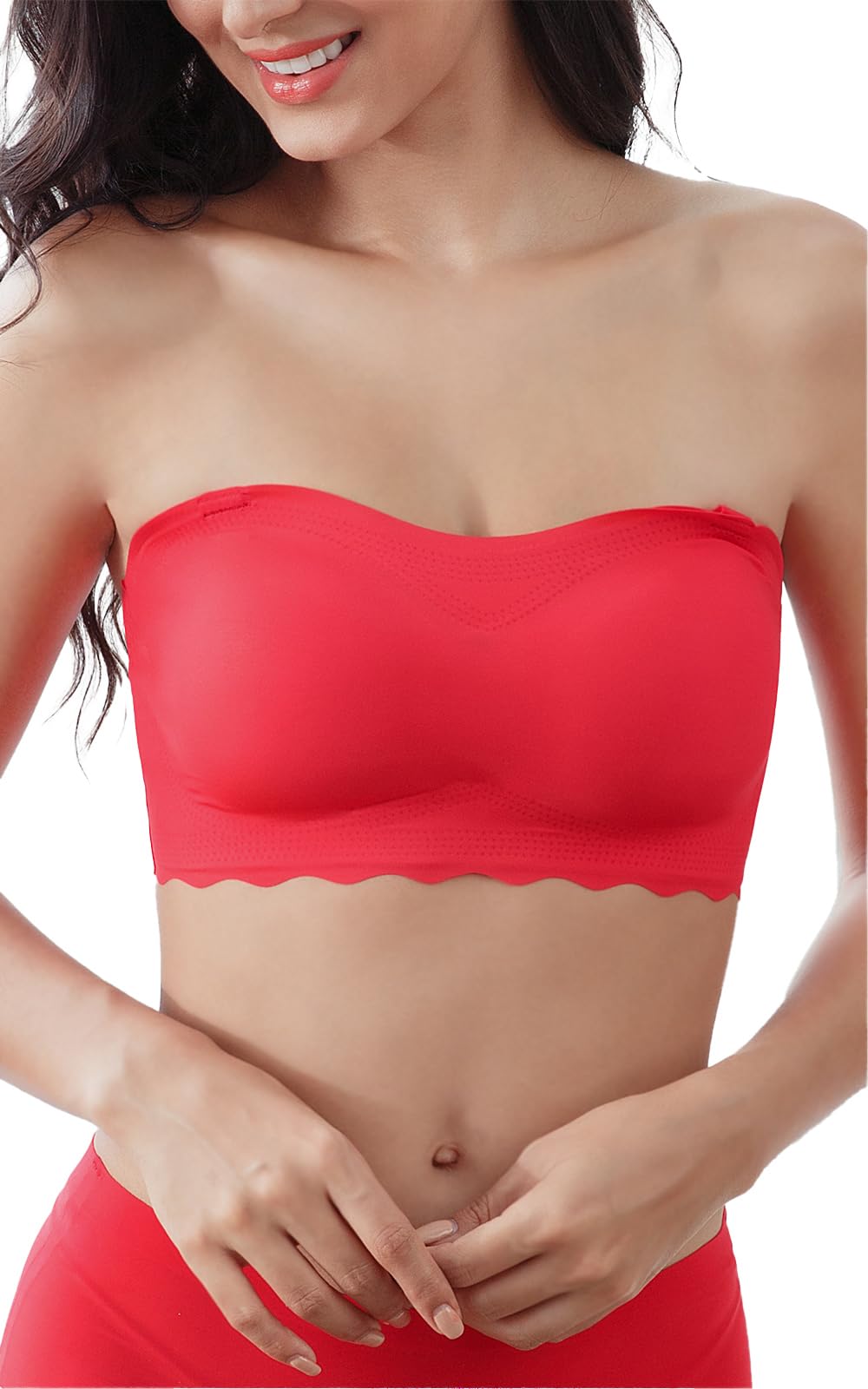 

JANJAM Большой размер Съемный топ-бандо Размер чашки LL Женское нижнее белье, Бретели, Бюстгальтер 2-в-1, Бюстгальтер, Беспроводной, Красный,