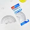 Transparent Semi-Circular Protractor & 10cm Ruler Combo for Students - Dual Angle Measuring Stationery