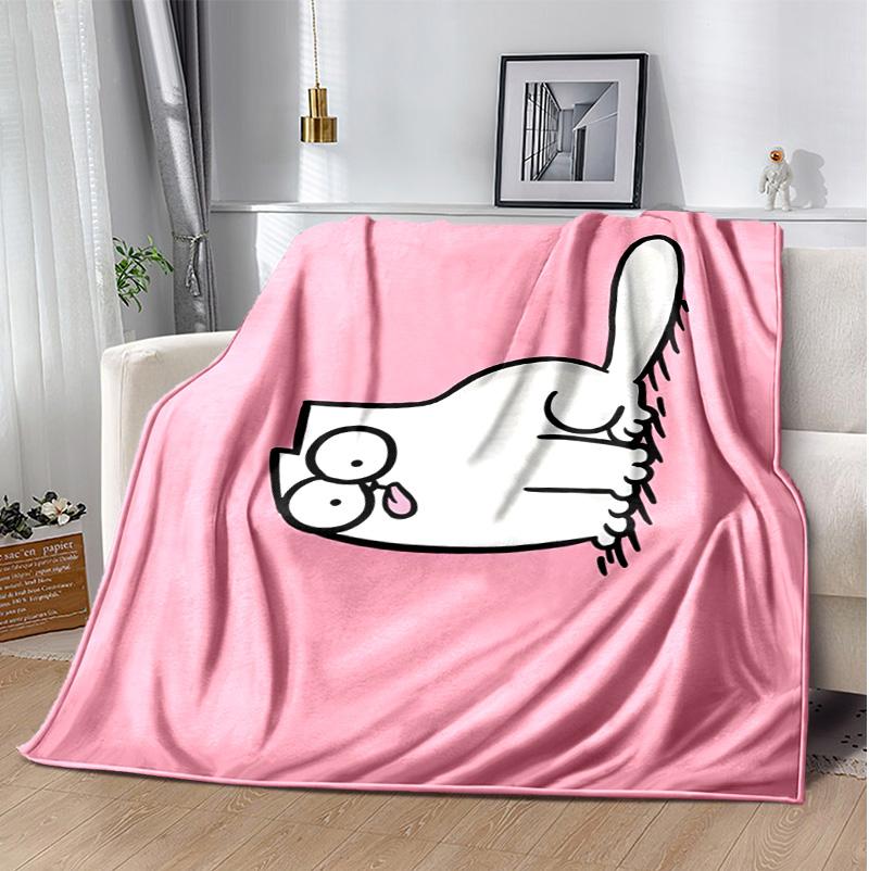Simon's Cat Flanelldecke Weich Warm Ganzjahresdecke, Design für Camping, Autoreisen, Wandern Sofa, Bett, Büro Perfektes Geschenk für Partys