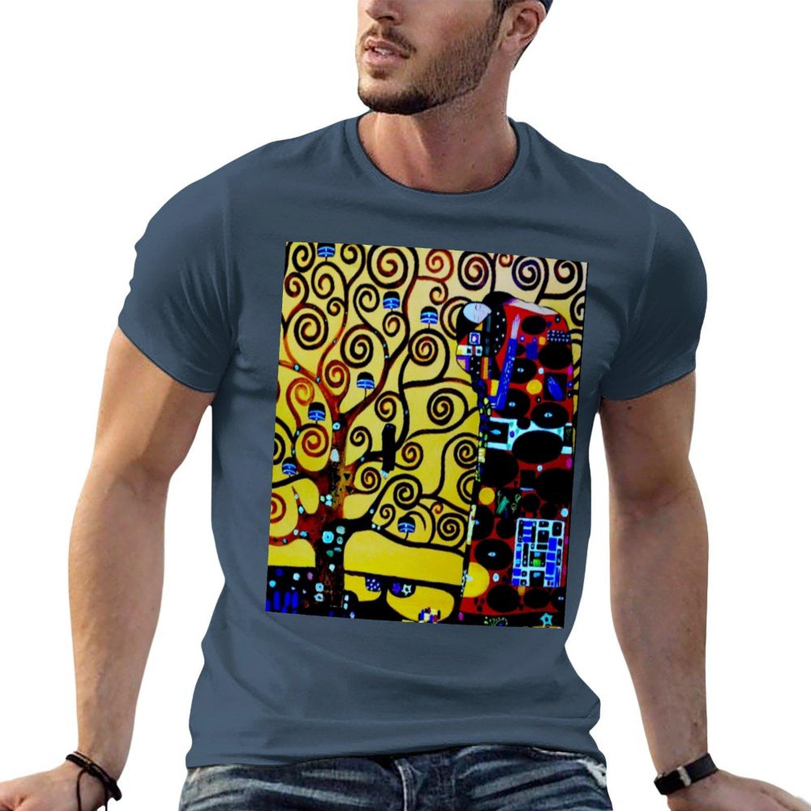 Gustav Klimt The Tree Of Life Fine Art Reproduction Tshirt T Shirt For Unisex T Shirt Unisex Plain Funny T Shirts Unisex Tshirt S