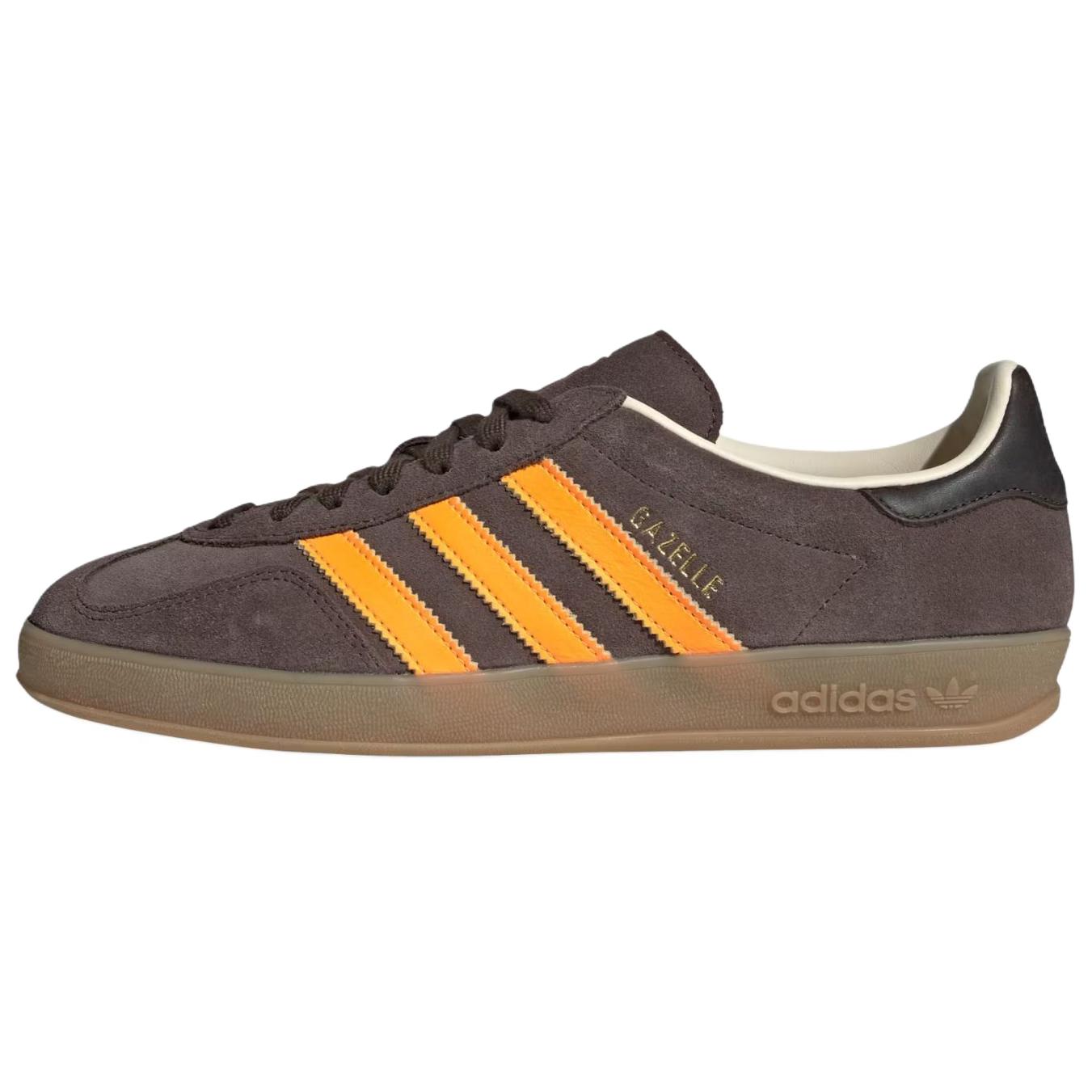 adidas Gazelle Indoor Brown Lucid Tangerine Wonder White Unisex Sneakers IH9659 36