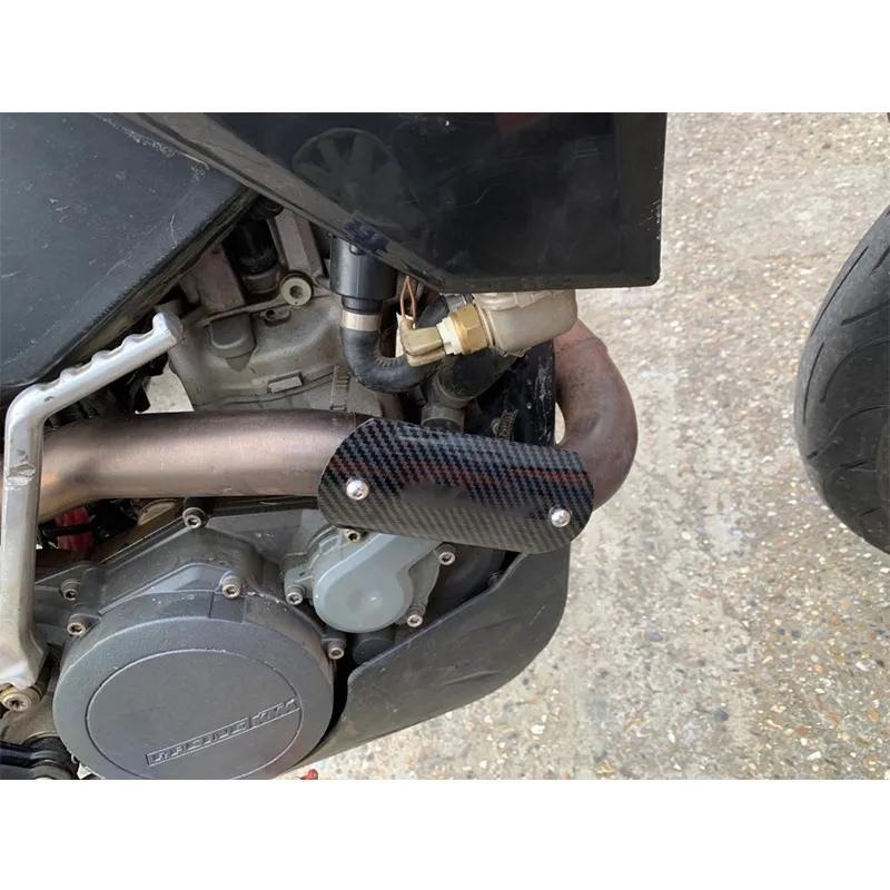 Universal Motorcycle Exhaust Pipe Protector Carbon Fiber Style Heat Shield Cover Guard Anti-scalding Cover