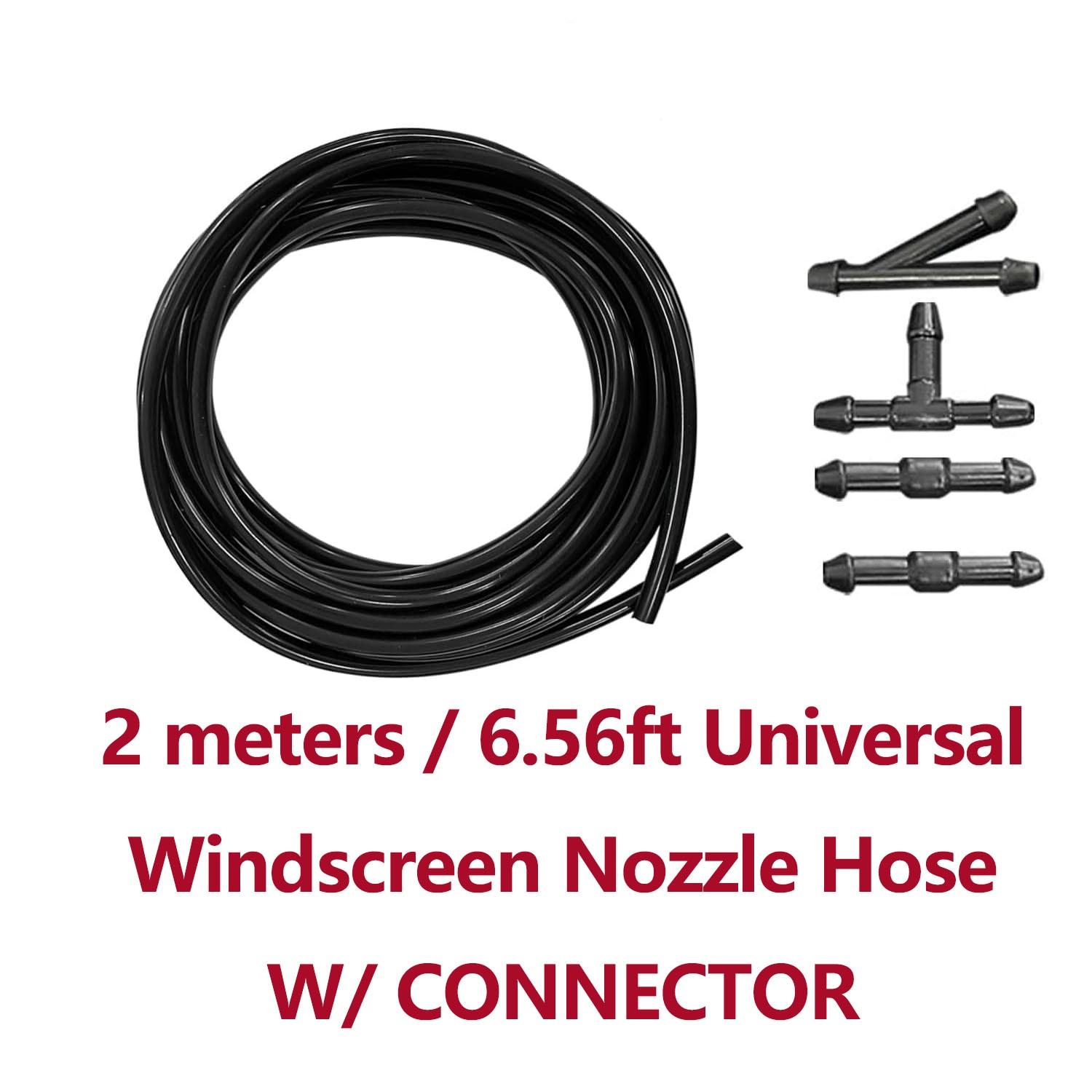 2M Windshield Wiper Washer Nozzle Hose Kit Universal Fluid Tube Pipe W/Connector
