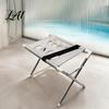 Pet Care Restraint System Dog Grooming Hammock Stand Wash Station with Mesh Platform Cat Shower Foldable Stainless Steel 8-Hole Table for Cats Dogs