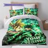 Name Custom Anime Mha Pattern Bedding Set Quilt Cover Pillowcase Home Decor Gift (1 * Duvet Cover + 2 * Pillowcase, Without Core)