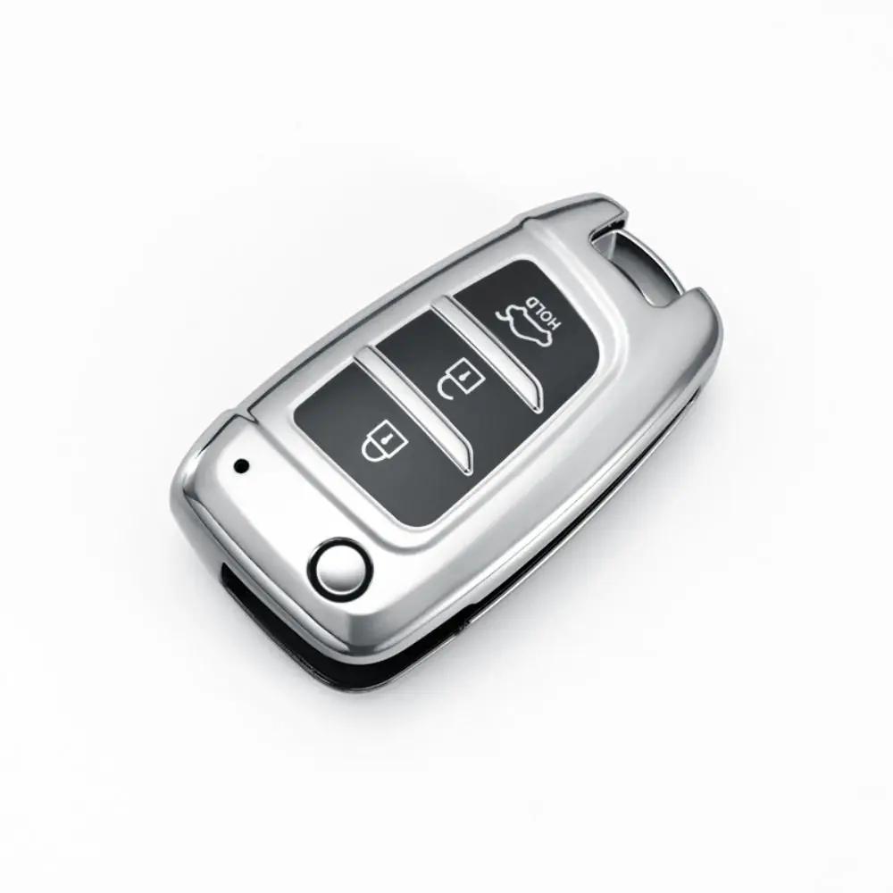 New Soft TPU Car Folding Key Case Full Protection Car Key Cover For Hyundai/Tucson/Kona/Azera/Solaris 2/Elantra I30 I35 I40
