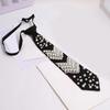 Elegant Imitation Pearls Necktie For Men Polyester Business Prom Accessory Lightweight Comfortable Wrinkles Resistant