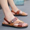 Sandal For Male Flip Flops Slip-resistant Beach Shoes Open-Toe Slipper Men'S Slipper Adult Thick-sole Outdoor For Summer Flat