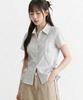 TOPGIRL Strap Pintuck Striped Shirt Blouse_T611Tp155
