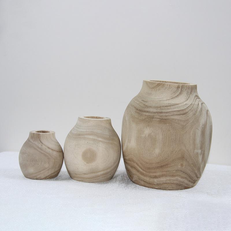 

Modern Minimalist Wooden Vase for Home Decor and Flower Arrangements Small 8.5*8.5*8.5cm естественный