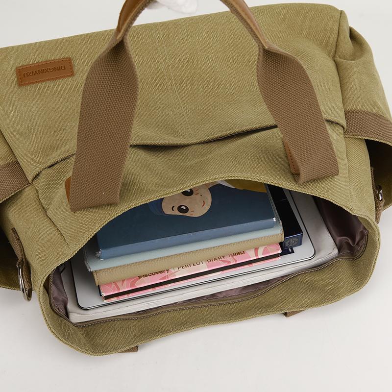 Women's Large Capacity Shoulder Bag Handbag Canvas Vintage Student Crossbody Bag