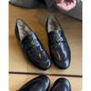 Blue Cabinet~ Rabbit Hair~ Loafers Women's Autumn and Winter New Coarse Heel French Single Shoes Versatile Fleece Warm Cotton Shoes Small Leather Sh