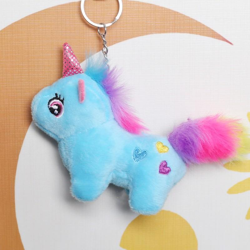 Candy Color Rainbow Unicorn Trendy Bags Street Stand Clothing Backpack Plush Toys Keychain Pendant