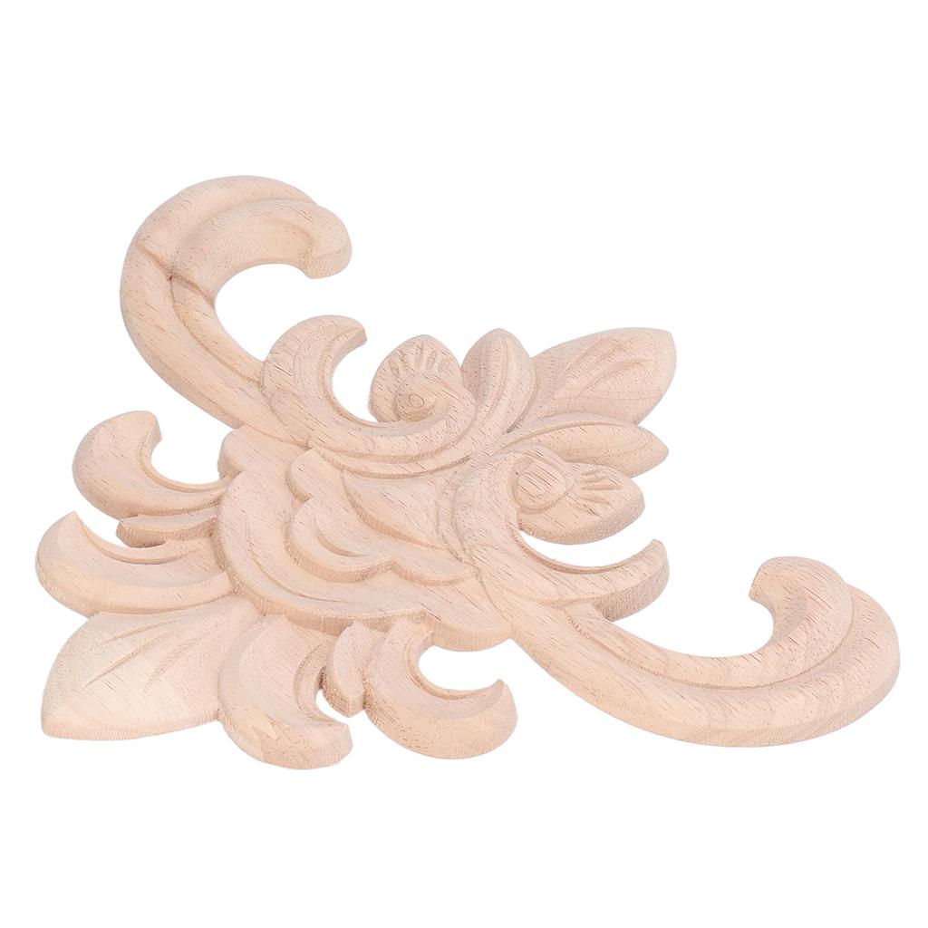 Wood Applique sy Installation Natural Eco Friendly Exquisite Pattern Wood Carving Applique