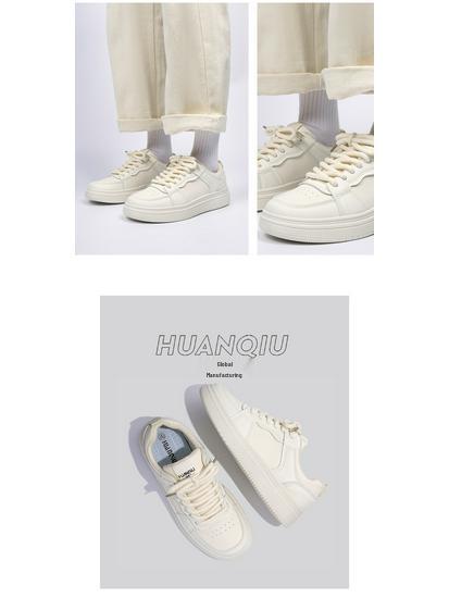 Men's Thick-Soled Height-Boost Sneakers - Trendy Retro Black Low-Top Sports Casual Shoes (ZHQ-ZL8963)