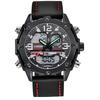 Men Big Brand Chronograph Watch Fashion Leather Band Dual Time Alarm Multi-function Sports Military Watches Relogio Masculino