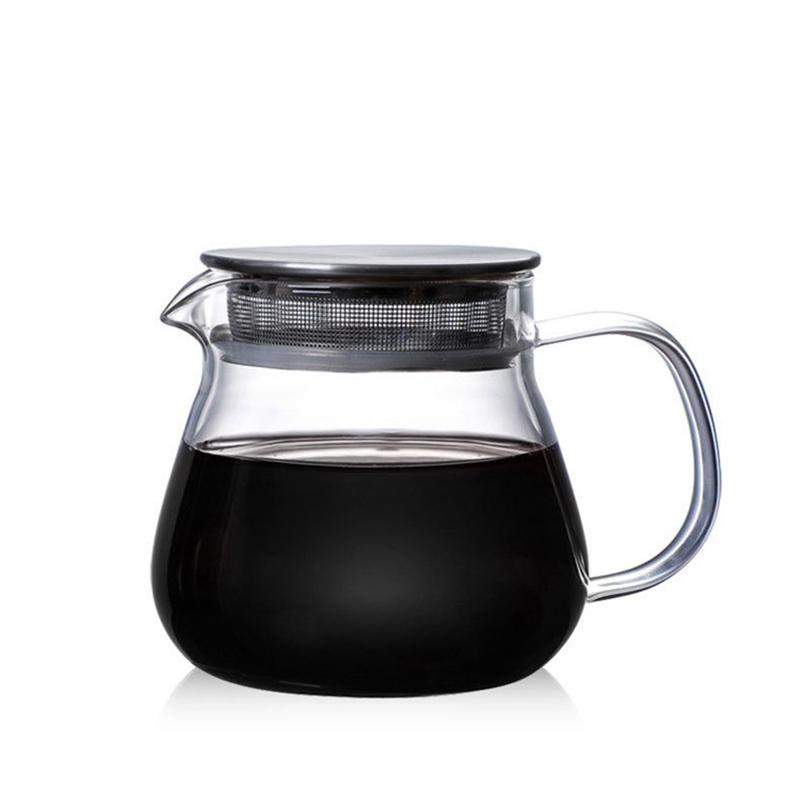 One Touch Glass Teapot Glass Coffee Server for Drip Coffee Maker, Standard Glass Coffee Carafe, Coffee Pot with Lid, Clear,