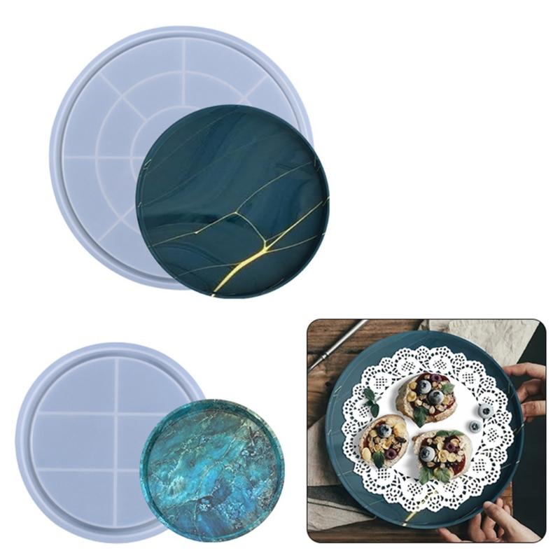 Round Tray Silicone Mould Fruit Plate UV Resin Mold Serving Board Epoxy Mold Handmade Ashtray Mold Handmade Coaster Mold