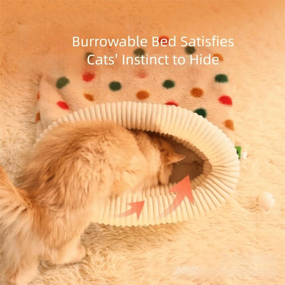 Thickened Semi-enclosed Cat Sleeping Bag Warm Windproof Pet Cozy Cave Soft Comfortable Cat Nest Bed Winter