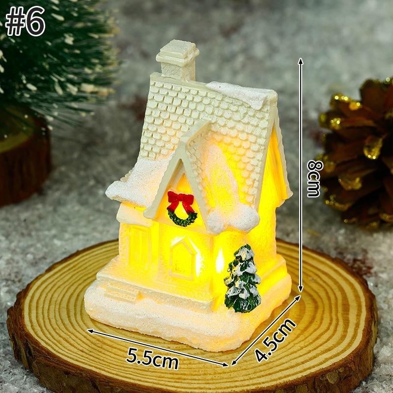 Christmas Home Decoration Xmas Desk Accessories House Micro Landscape Santa Claus Figure Christmas Gift for Women Girls