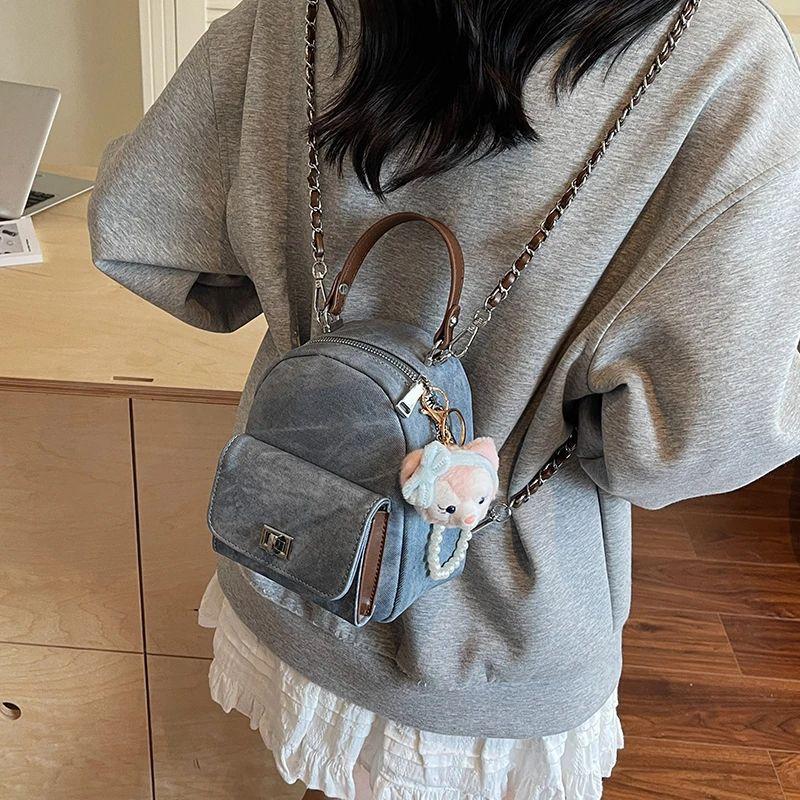 Women's bag 2025 new casual cute small pendant versatile texture foreign style commuting portable women's backpack