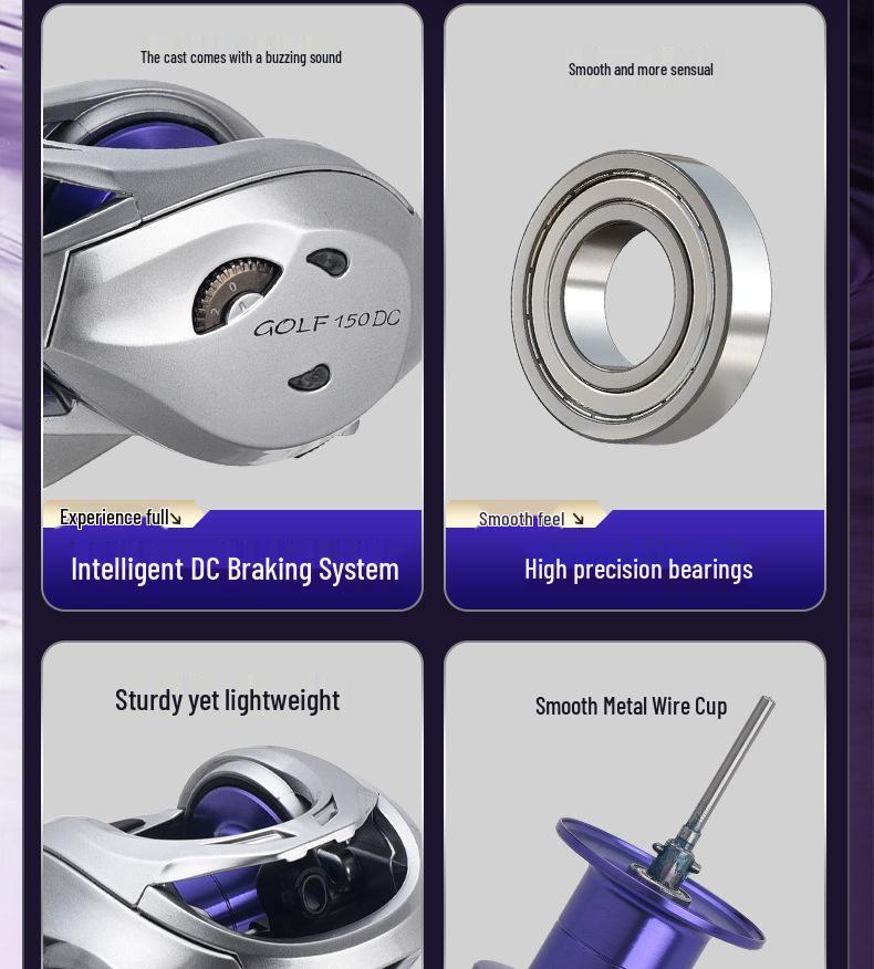 Kemeilong DC Water Drop Wheel 2nd Gen Smart Brake Lightweight Lure Wheel with Buzz Feature