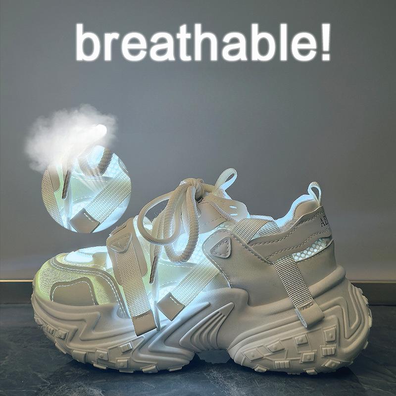 Nové dámské tenisky pro léto Studentské sportovní a volnočasové Síťovina Prodyšné a Zvyšující výšku