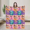 Super Kitties Anime Cat Blankets   Flannel Throw Blankets Bedroom Sofa Portable Soft Warm Bedsprea