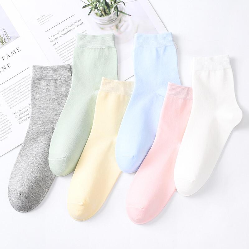LANSWE Women's Pure Cotton Mid-Calf Socks