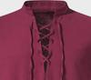 Men's Cotton Linen Henley Shirt - Beach Casual Stand Collar Long Sleeve (2024)