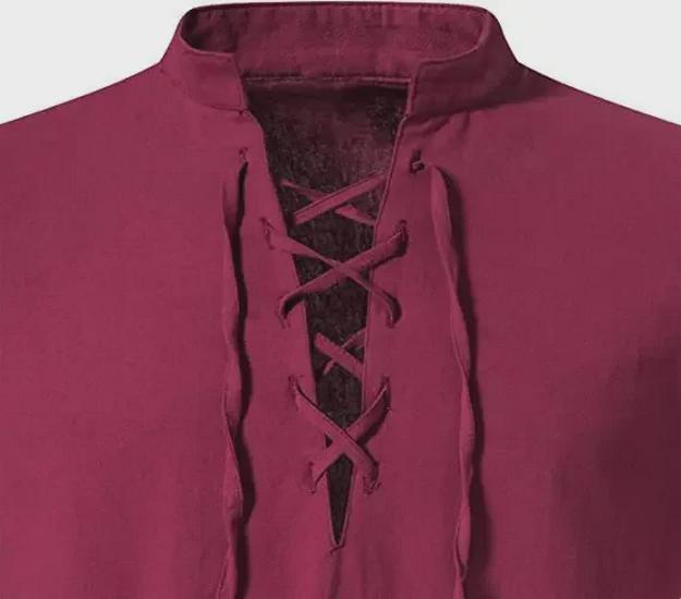 Men's Cotton Linen Henley Shirt - Beach Casual Stand Collar Long Sleeve (2024)