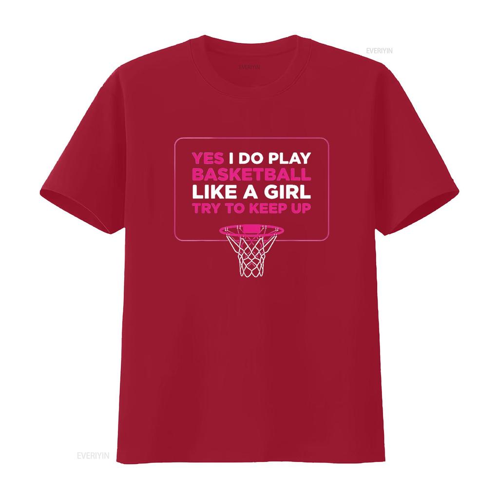 Play Like A Girl T Shirt Women Hoops Basketball Black Medium vintage Washed Top For Everyday Wear streetwear graphic Unisex