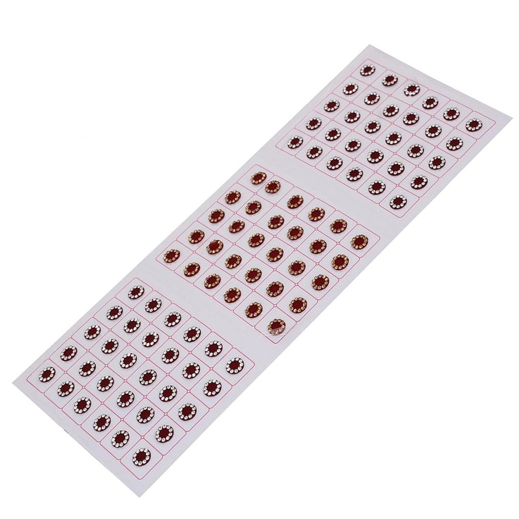 Vama Fashion Kumkum Bindee Pottu Sticker Bindhi Marun Colour Maroon Stone Bindis for Ladies (Size 7mm - 60 Stone Bindis Marron)
