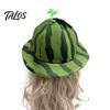 Creative Watermelon Print Cap Party Hat, Wide Brim Sun Visor for Costume Parties, Playful Summer Beach Hat Lightweight Elastic Unisex Headwear