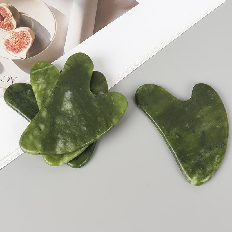 Helu Jade Gua Sha Tool Xiuyan Jade Heart-shape Massager Neck Massage Guasha Beauty Product Skin Care health Tool