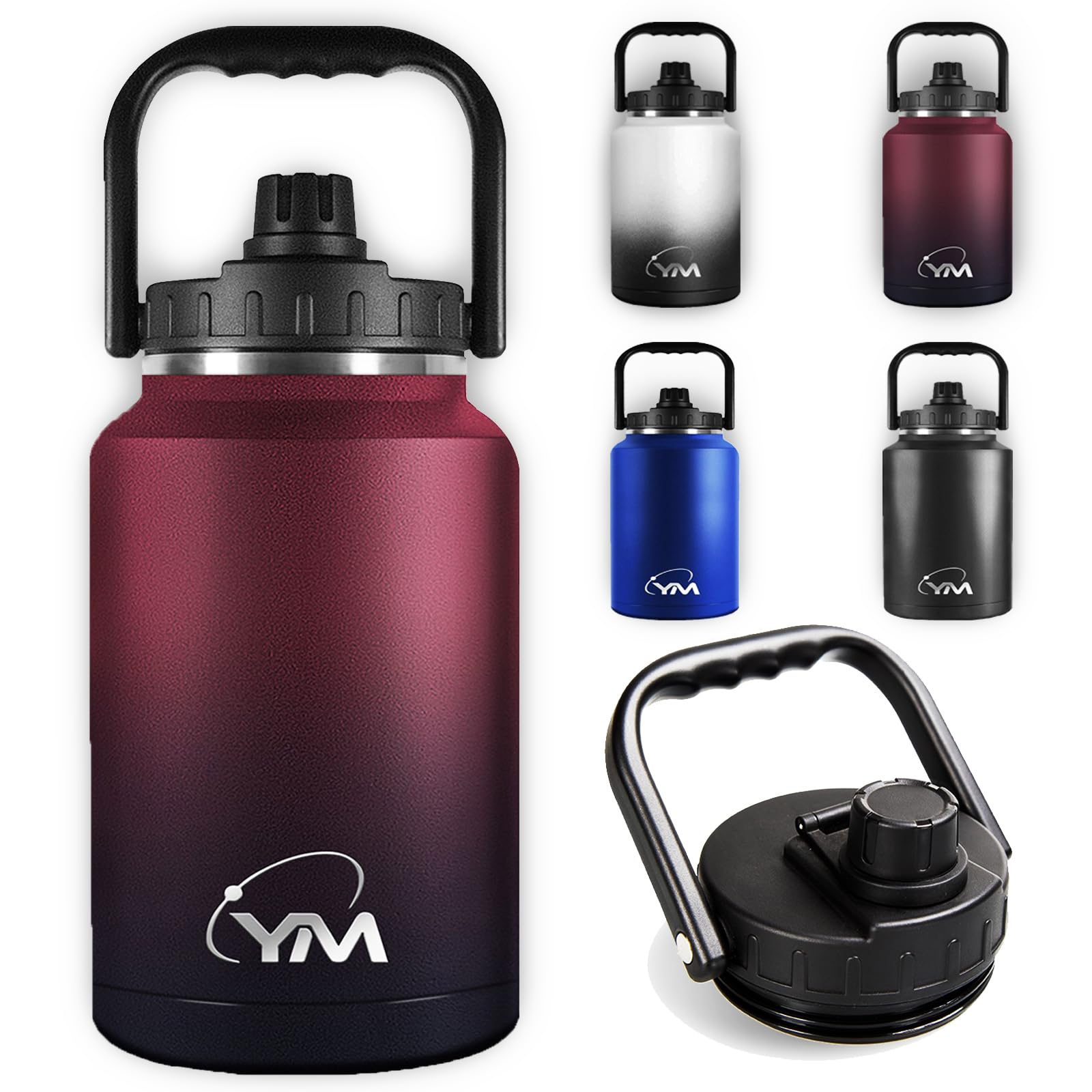 

Eliciya Water Vacuum Keeps Hot or Large Carbonated Drink Stainless Easy to Wide Mouth with Perfect for the and Outdoor Suitable for and 4-L Bottle,