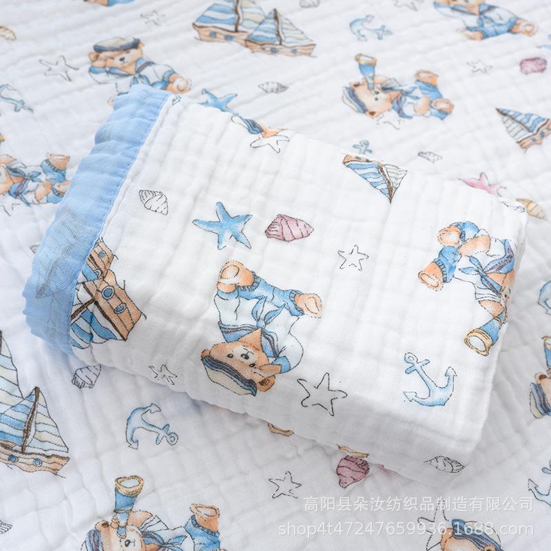 Baby Cotton Gauze Bath Towel Six-Layer High-Density Seersucker Children'S Quilt Baby Children'S Bath Towel Lunch Break Small Bag Towel