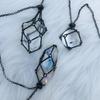 Empty Crystal Stone Holder Necklace Adjustable Natural Crystal Cage Necklace