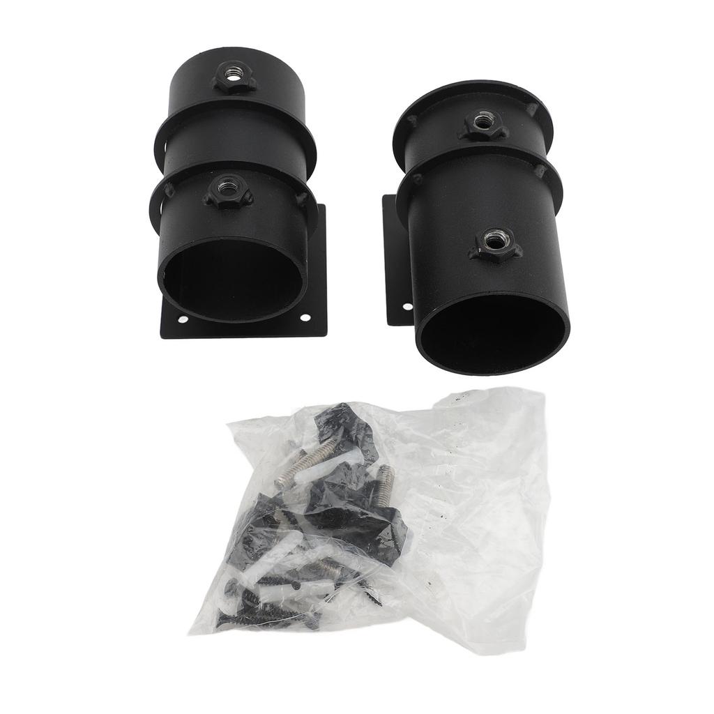 Terrassenschirmhalter Schwarz Kohlenstoffstahl Verstellbare Outdoor-Schirmhalterung für 1,5 bis 2 Zoll Schirmstangen