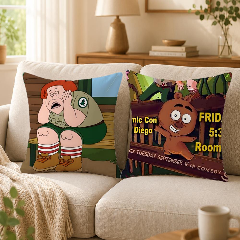 Cartoon B-BrickleberryS Cushion Cover Double-Sided Printed Pillow Cover Hypoallergenic Dust-Mite Proof