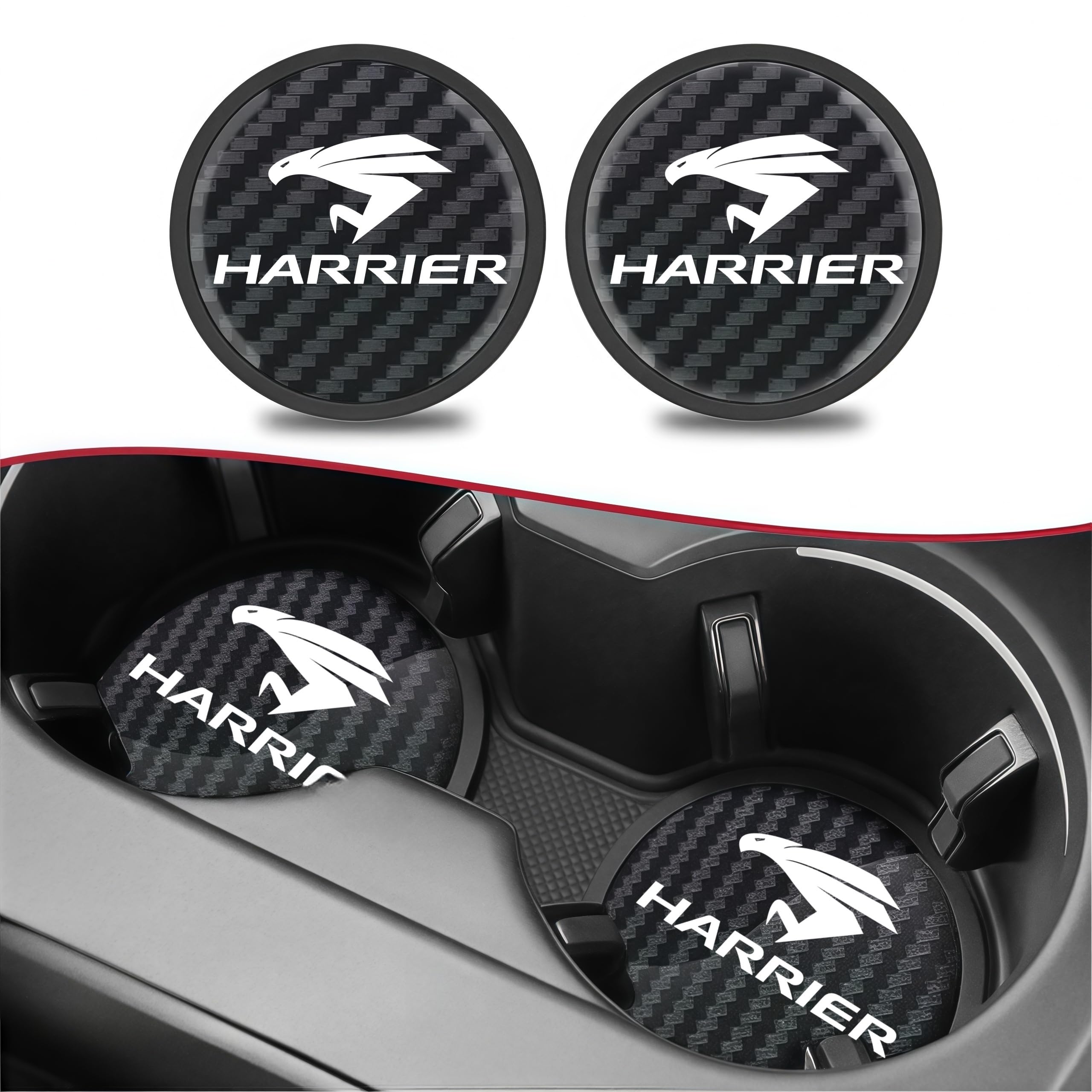 

Автомобильные коврики-подстаканники для напитков Harrier, совместимые со всеми подставками диаметром 70 мм, нескользящие держатели, серия, винил, противоскользящие, антивибрационные, круглые,