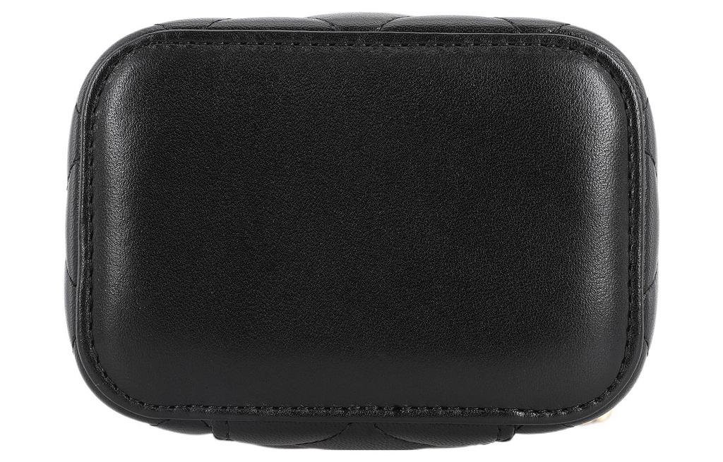 Chanel 21K Black Quilted Sheepskin Shiny Light Gold Buckle Zipper Box Shoulder Crossbody Women Bag