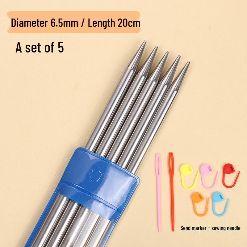 Rust-Proof Stainless Steel Double-Ended Knitting Needles for Handmade Dolls, Scarves, and Sweaters