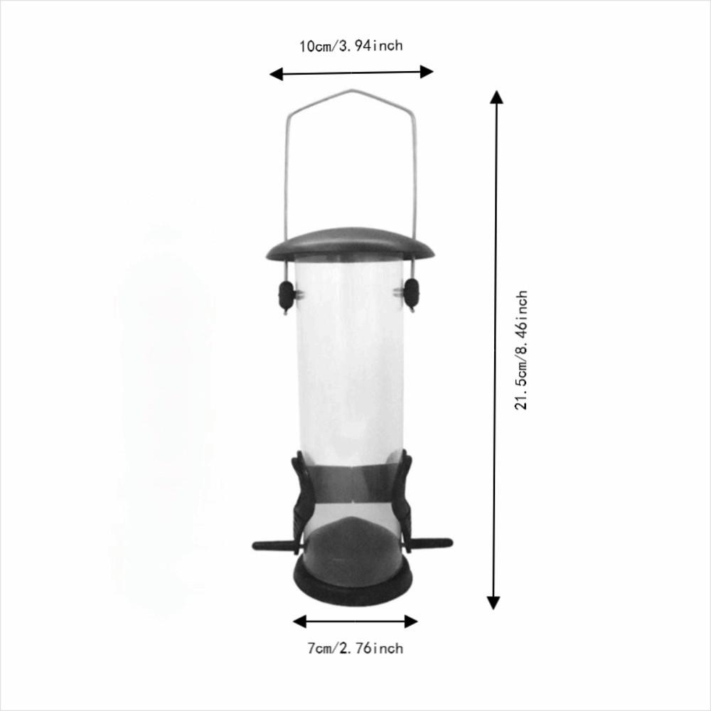Transparent Tube Wild Bird Feeder Coated Metal Parts Wire Hanging Hook Hanging Bird Feeder Resting Perches Plastic
