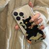INS Cartoon Black Kitten Kitten Phone Case for  IPhone 15 14 13 12 11 16 17 Pro Max 16 15 14 Plus Shockproof Transparent Cover